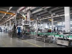 Linha de enchimento totalmente automática de tambor de 10L para peças de plástico - carregamento automático, pesagem, tampa