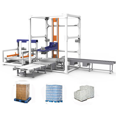 Paletizador de latas magnéticas automáticas para linhas de embalagem de alimentos.
