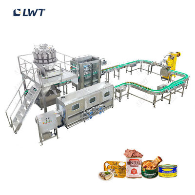 220V / 380V Linha de produção automática de carne enlatada Equipamento de enlatamento de carne de carneiro