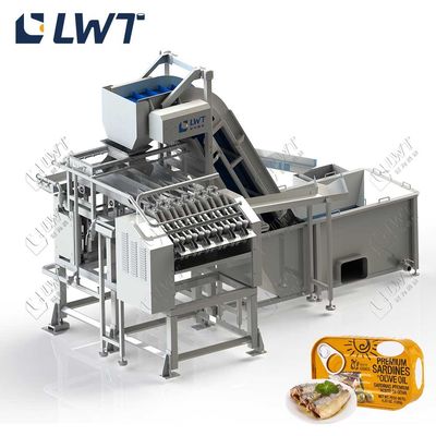 Máquina de cortar cabeça e cauda para linha de produção de conservas de peixe