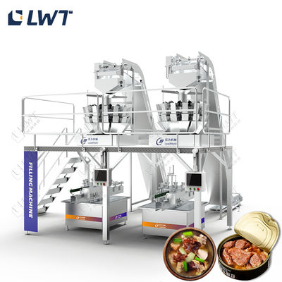 Linha de produção totalmente automática de alimentos enlatados para frango 220v/380v Equipamento de enlatamento de carne