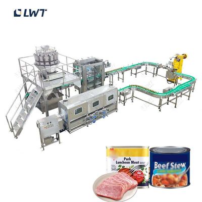 220V/380V Linha automática de produção de carne enlatada Equipamento de processamento de carne para almoço